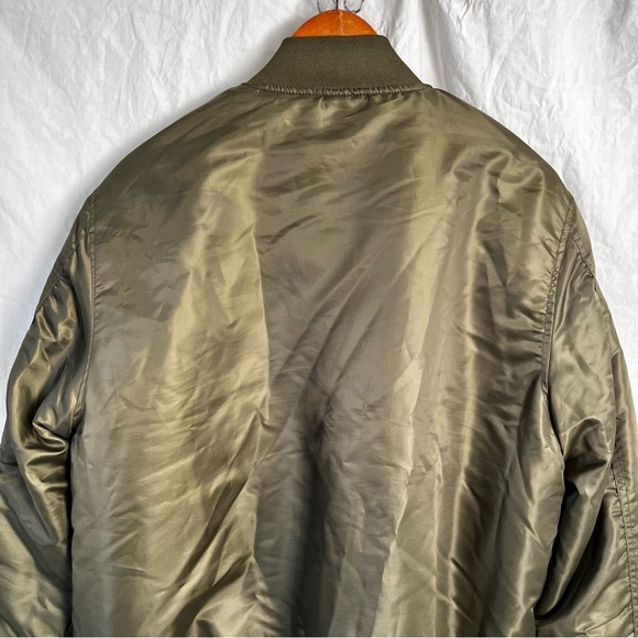 Vintage South Pole Bomber Jacket Mens L Large Green Coat Quilted Lined 90s Y2K - Picture 13 of 16